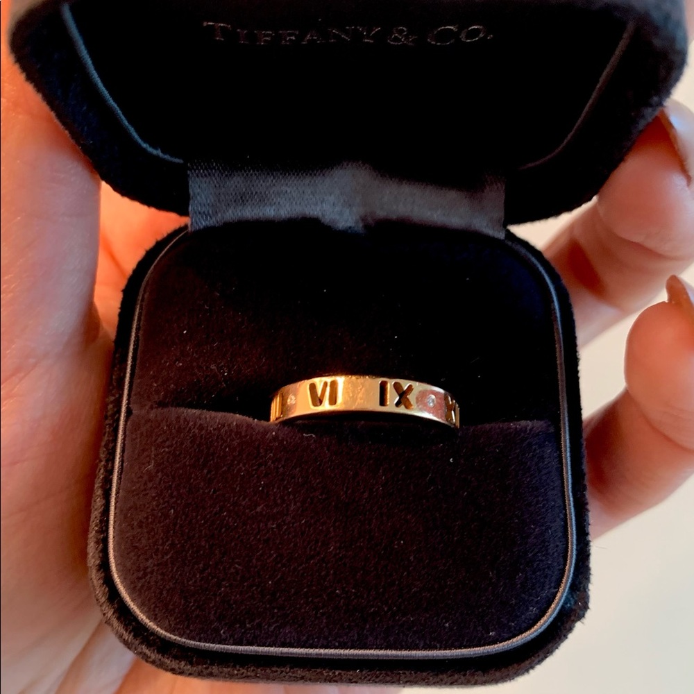 Tiffany Atlas Pierced 18K Rose Gold Ring - Picture 6 of 7